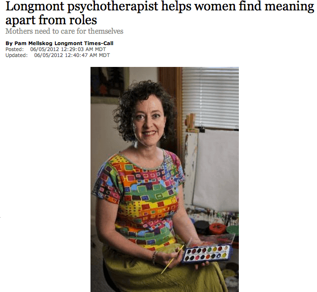 Longmont Times Article about Hope Weiss' work with women.